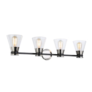 Artcraft - AC11804NB - Four Light Vanity - Kanata - Black & Brushed Nickel