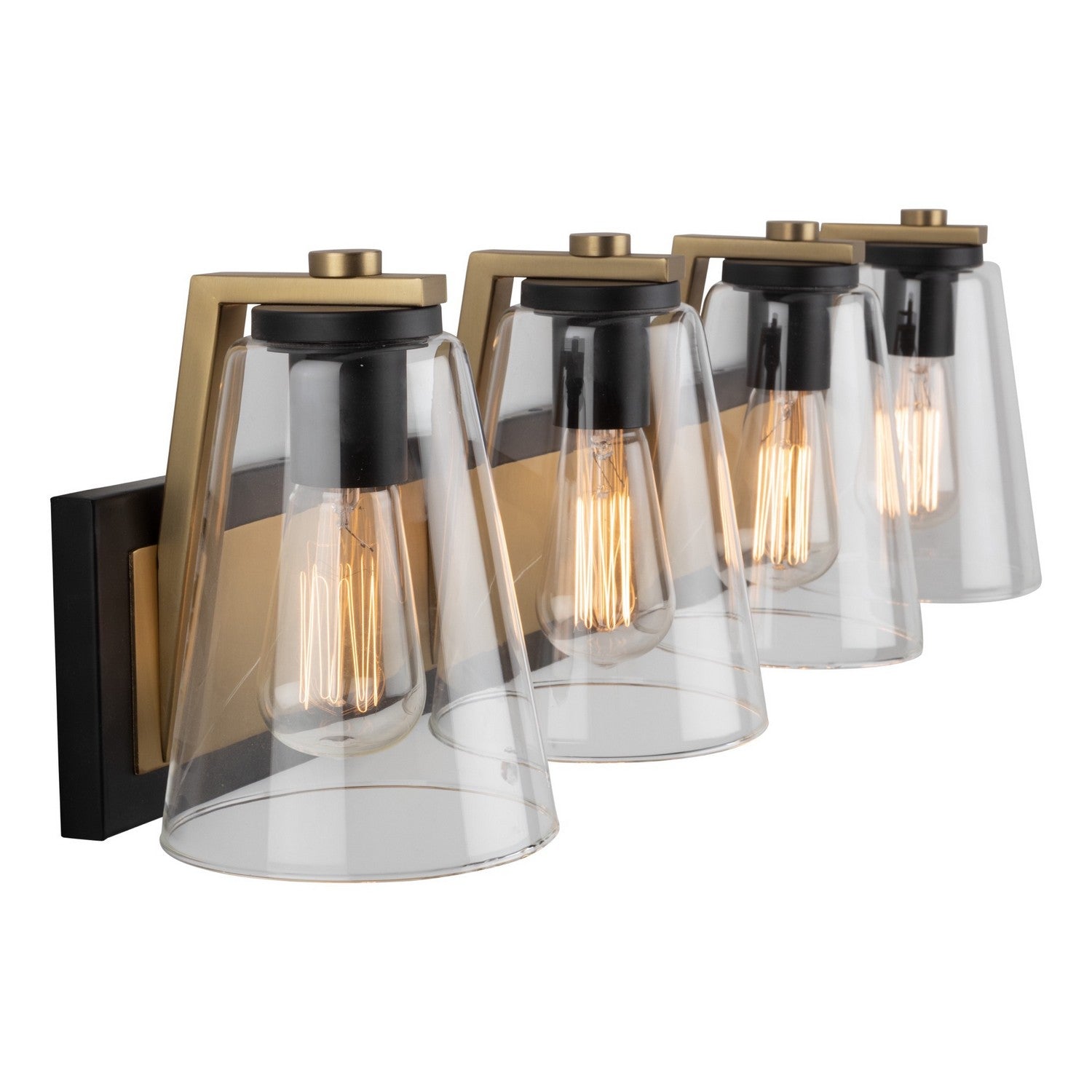 Artcraft - AC11794BB - Three Light Vanity - Treviso - Black & Brass