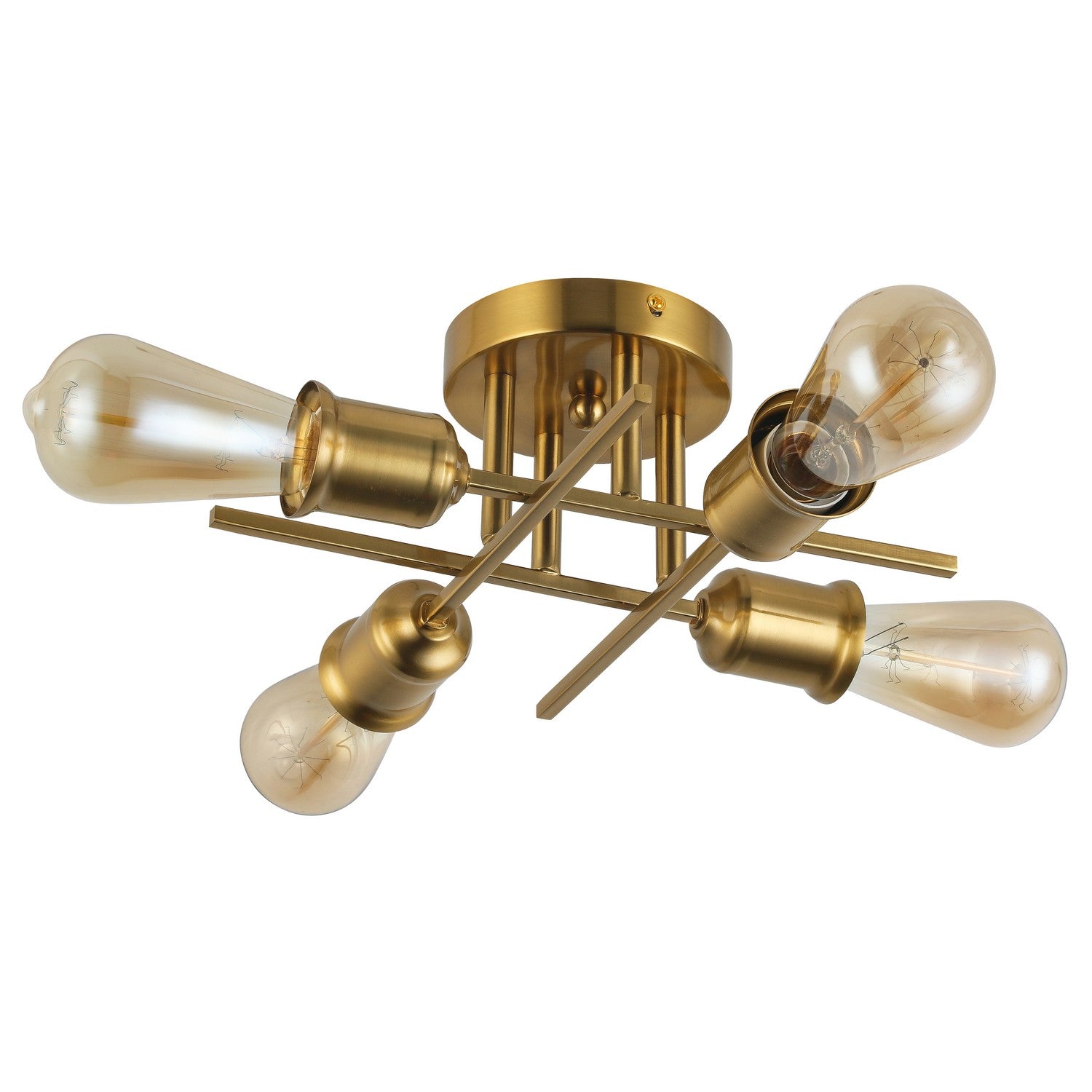 Dainolite Ltd - NEB-184SF-AGB - Four Light Semi Flush Mount - Nebraska - Aged Brass