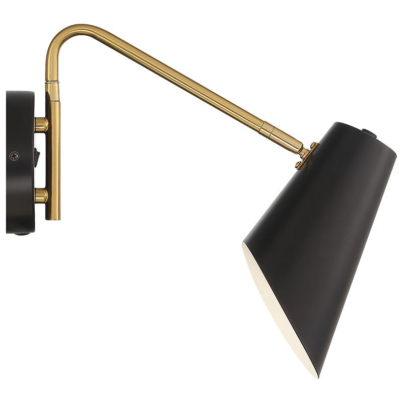 Access - 72014LEDD-BWA - LED Reading Light - Barsa - Black with Antique Brushed Brass