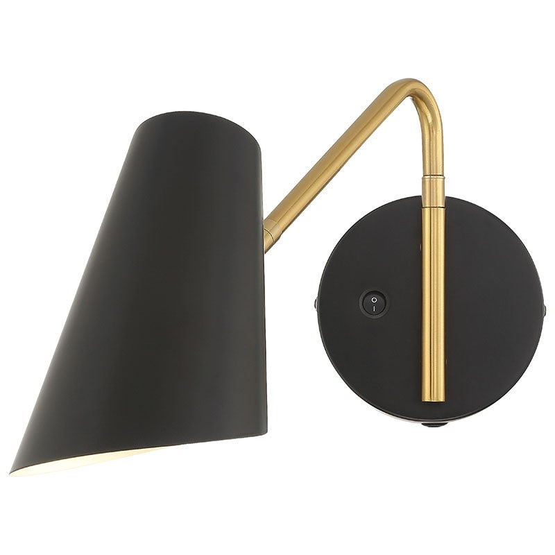 Access - 72014LEDD-BWA - LED Reading Light - Barsa - Black with Antique Brushed Brass