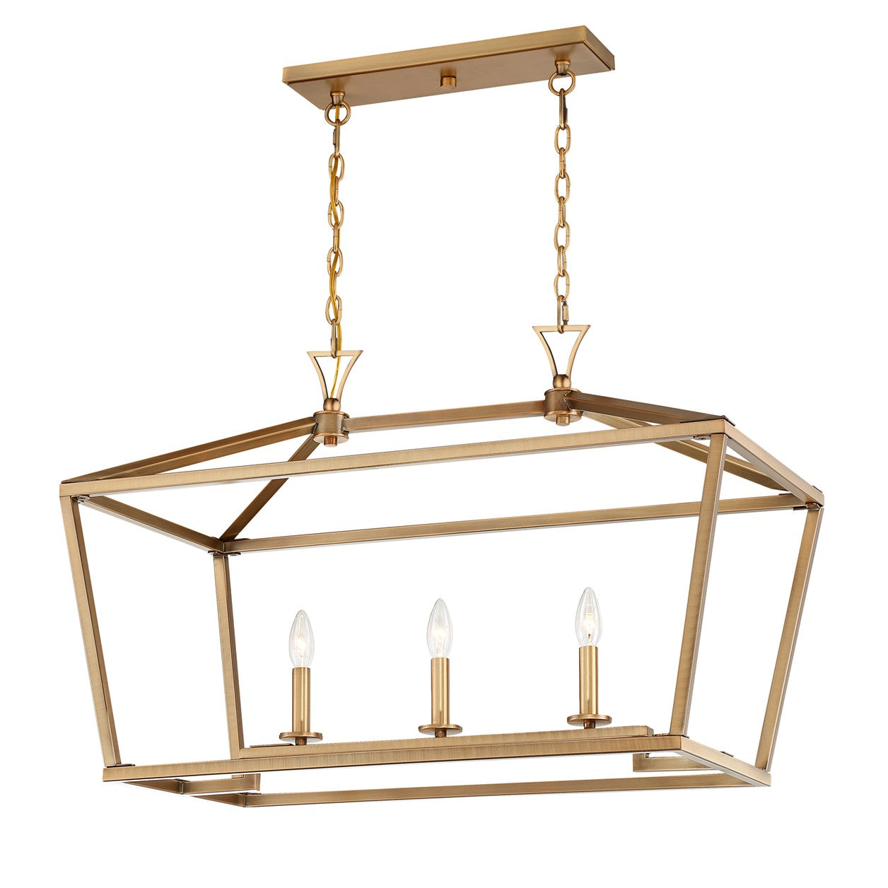 Savoy House - 1-423-3-322 - Three Light Linear Chandelier - Townsend - Warm Brass