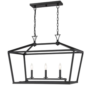 Savoy House - 1-423-3-89 - Three Light Linear Chandelier - Townsend - Matte Black