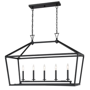 Savoy House - 1-424-5-89 - Five Light Linear Chandelier - Townsend - Matte Black