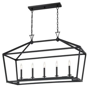 Savoy House - 1-424-5-89 - Five Light Linear Chandelier - Townsend - Matte Black