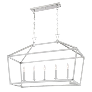 Savoy House - 1-424-5-SN - Five Light Linear Chandelier - Townsend - Satin Nickel