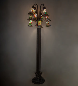 Meyda Tiffany - 10280 - 12 Light Floor Lamp - Stained Glass Pond Lily - Mahogany Bronze