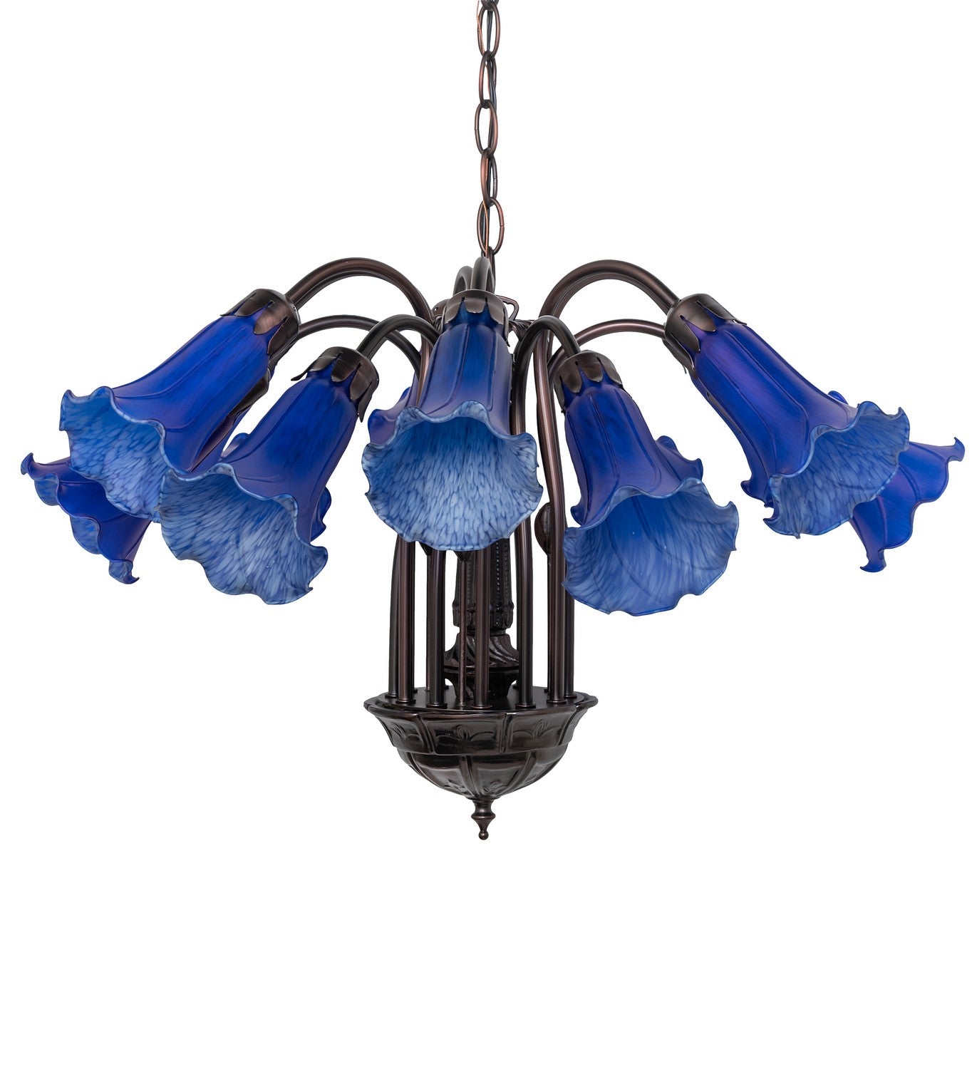 Meyda Tiffany - 10336 - 12 Light Chandelier - Blue - Mahogany Bronze