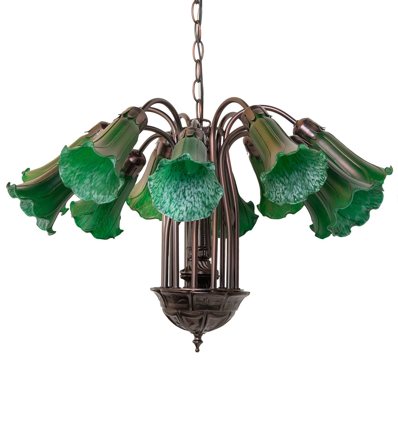 Meyda Tiffany - 14136 - 12 Light Chandelier - Green - Mahogany Bronze