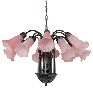 Meyda Tiffany - 147292 - 12 Light Chandelier - Pink - Mahogany Bronze