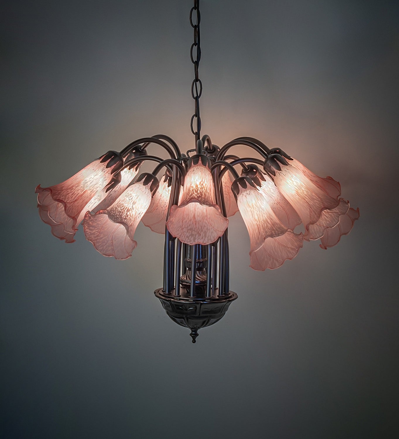 Meyda Tiffany - 147292 - 12 Light Chandelier - Pink - Mahogany Bronze