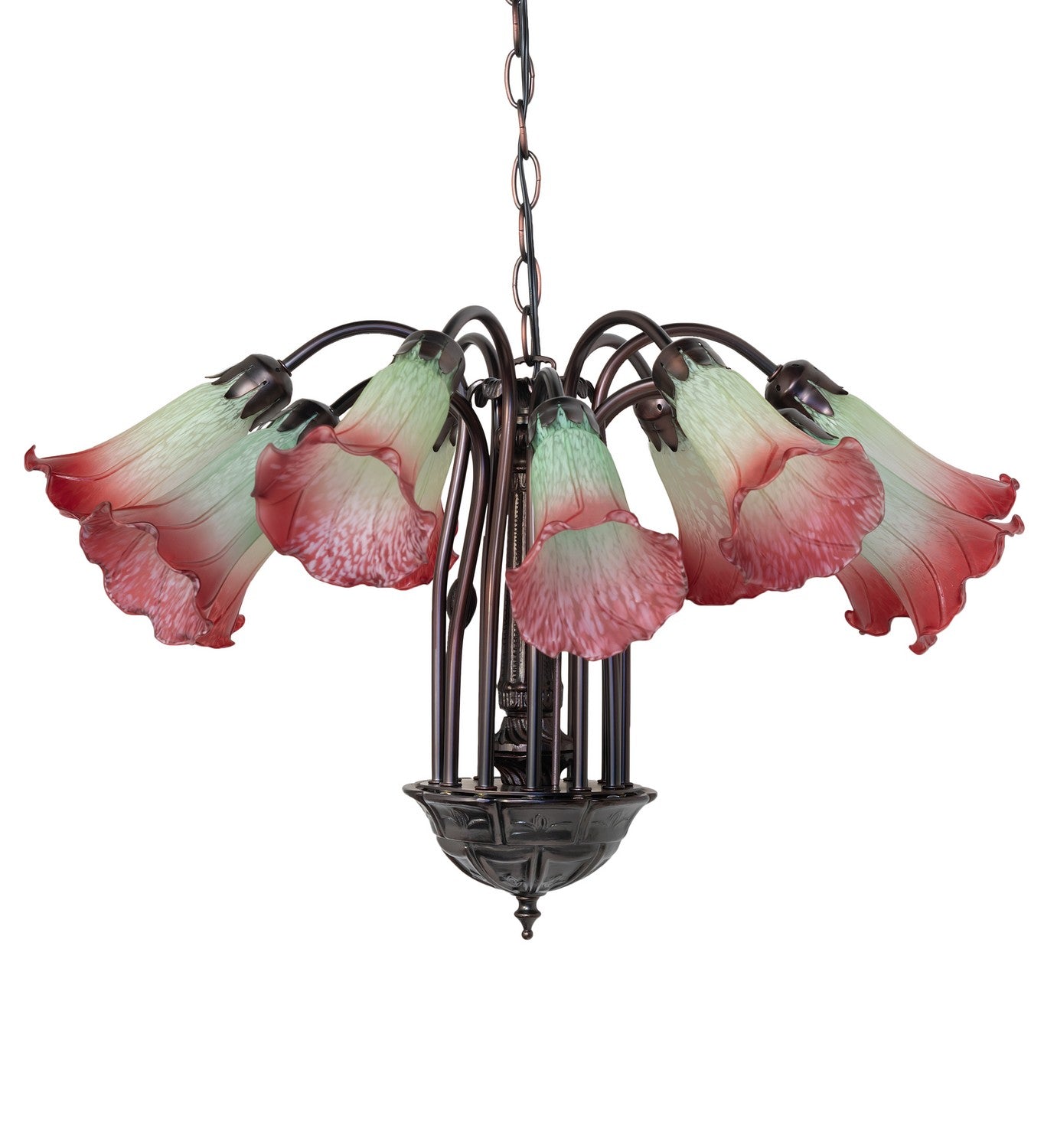 Meyda Tiffany - 185083 - 12 Light Chandelier - Seafoam/Cranberry - Mahogany Bronze