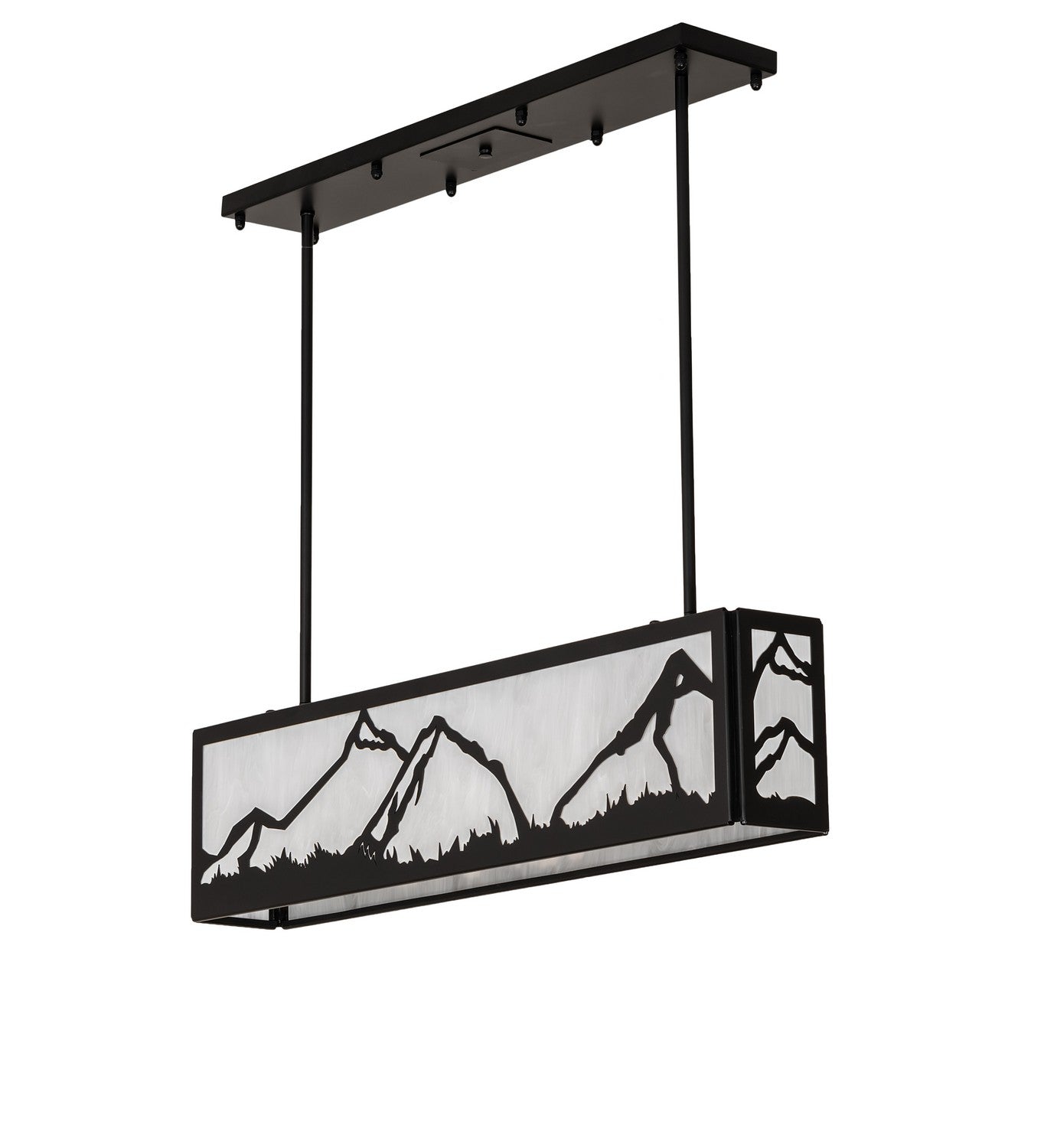 Meyda Tiffany - 257743 - Four Light Pendant - Mountain Range - Solar Black