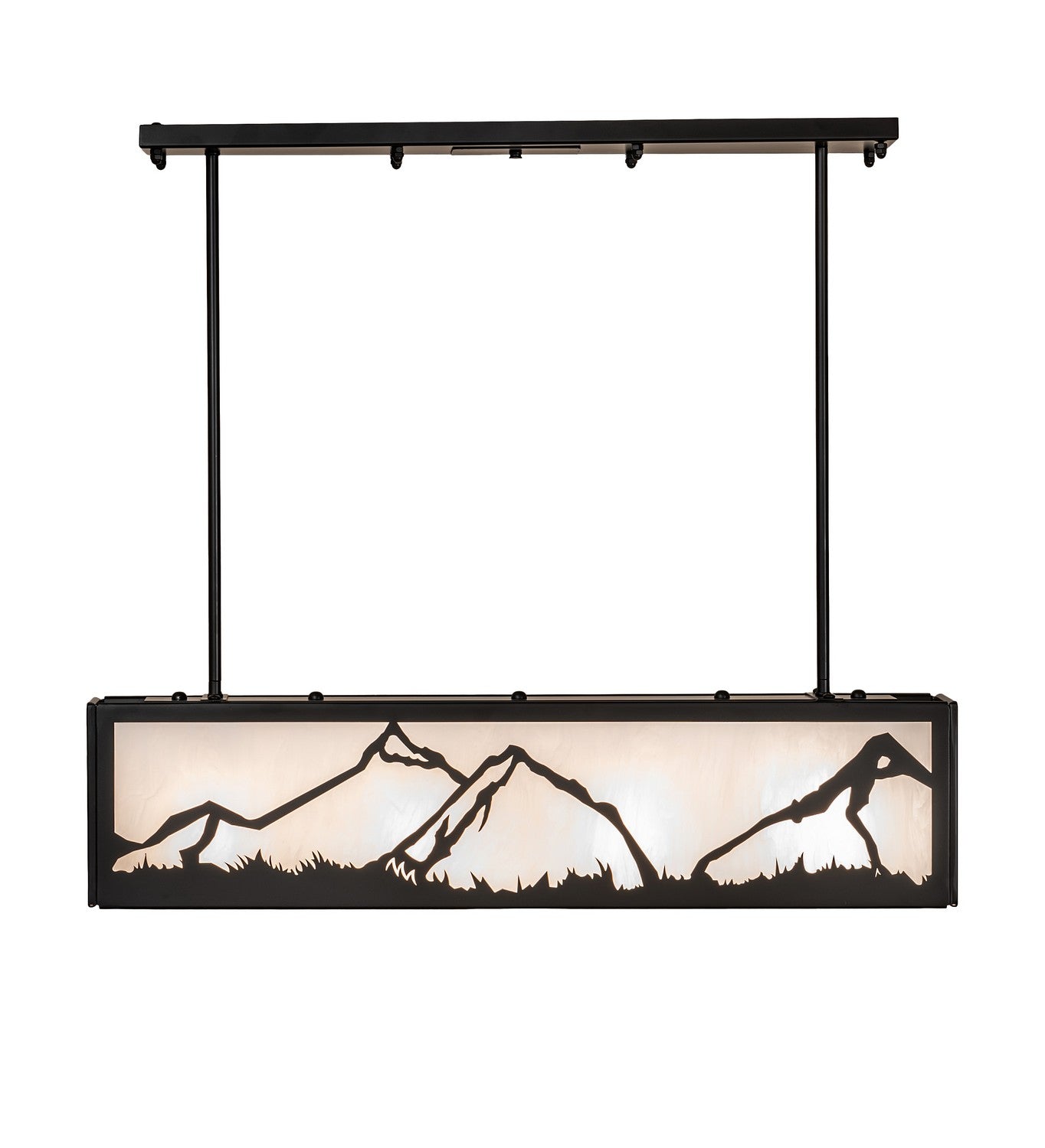 Meyda Tiffany - 257743 - Four Light Pendant - Mountain Range - Solar Black