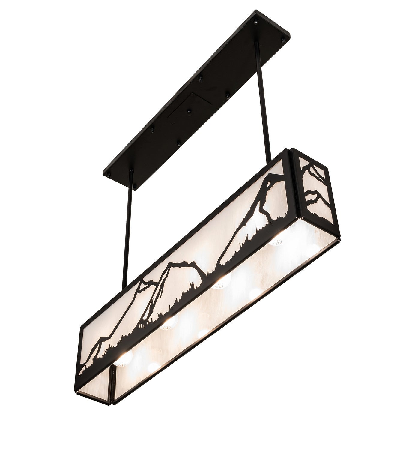 Meyda Tiffany - 257743 - Four Light Pendant - Mountain Range - Solar Black