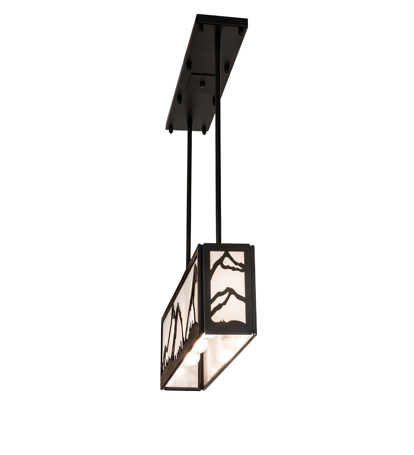 Meyda Tiffany - 257743 - Four Light Pendant - Mountain Range - Solar Black