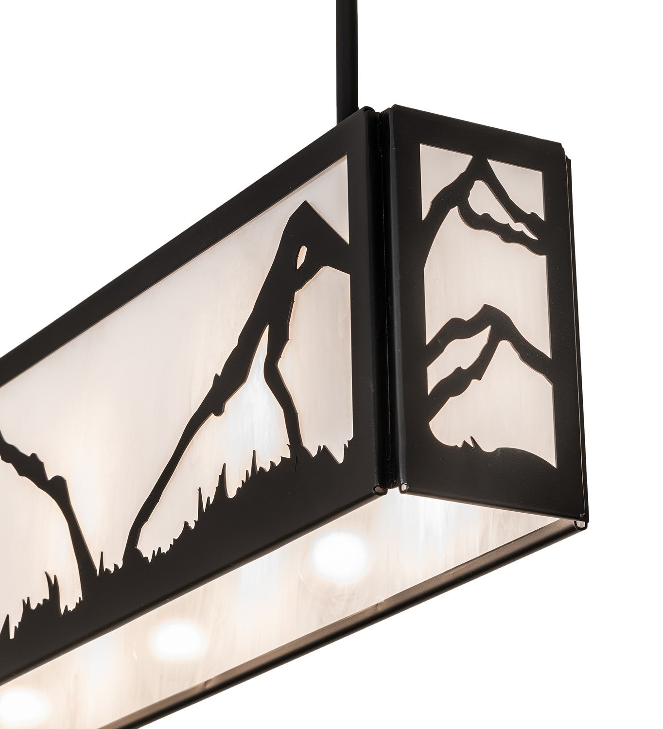 Meyda Tiffany - 257743 - Four Light Pendant - Mountain Range - Solar Black