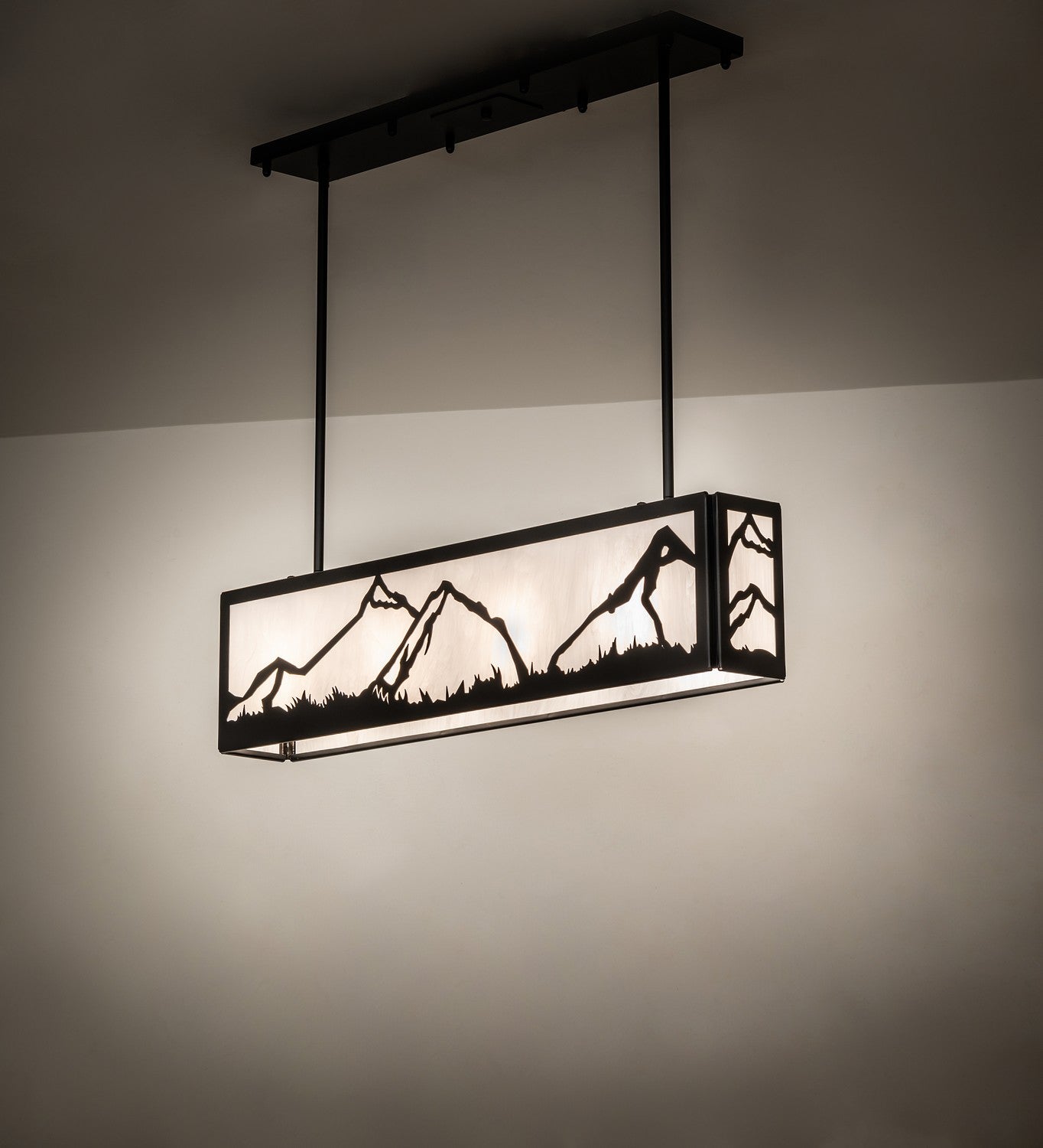 Meyda Tiffany - 257743 - Four Light Pendant - Mountain Range - Solar Black