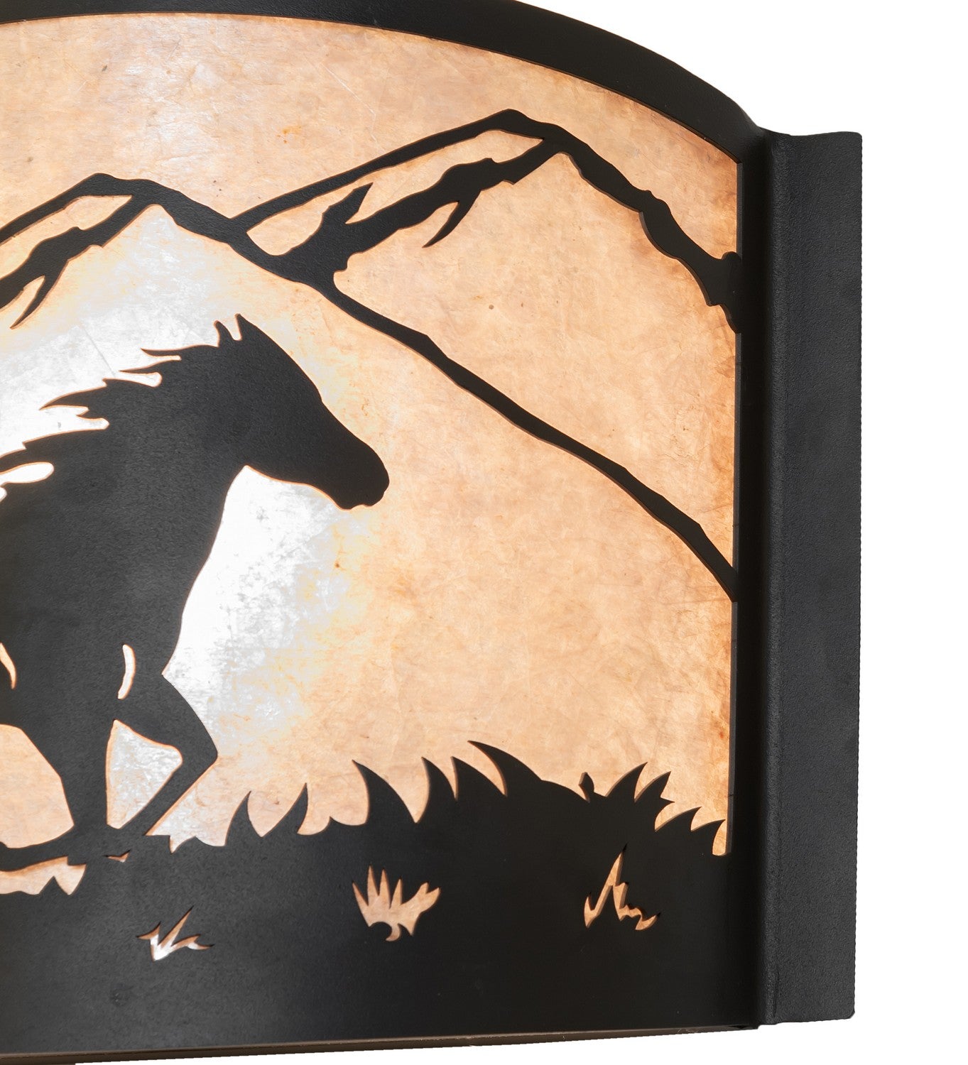 Meyda Tiffany - 259844 - One Light Wall Sconce - Running Horses - Wrought Iron