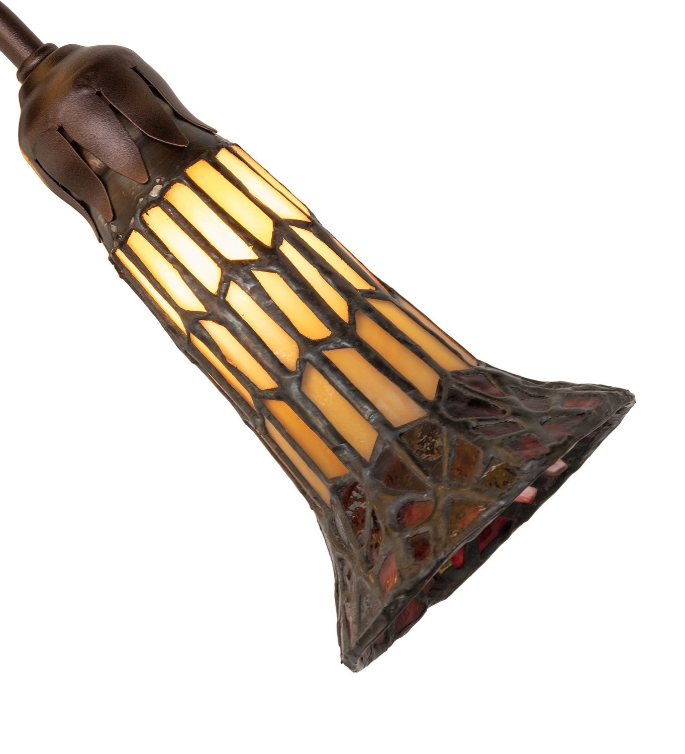 Meyda Tiffany - 261512 - Four Light Fan Light - Stained Glass Pond Lily - Mahogany Bronze