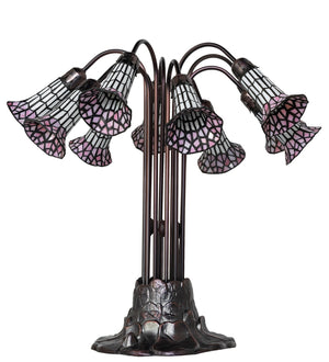 Meyda Tiffany - 261672 - Ten Light Table Lamp - Stained Glass Pond Lily - Mahogany Bronze