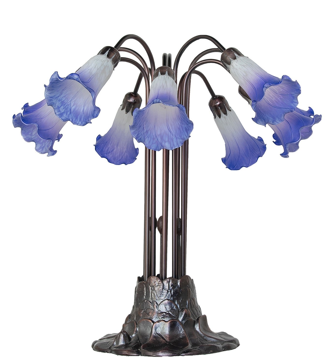 Meyda Tiffany - 261674 - Ten Light Table Lamp - Blue/White - Mahogany Bronze