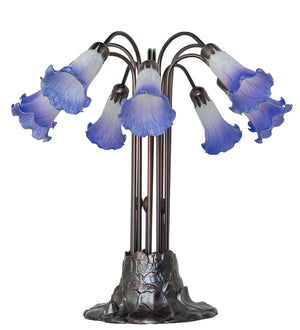 Meyda Tiffany - 261674 - Ten Light Table Lamp - Blue/White - Mahogany Bronze