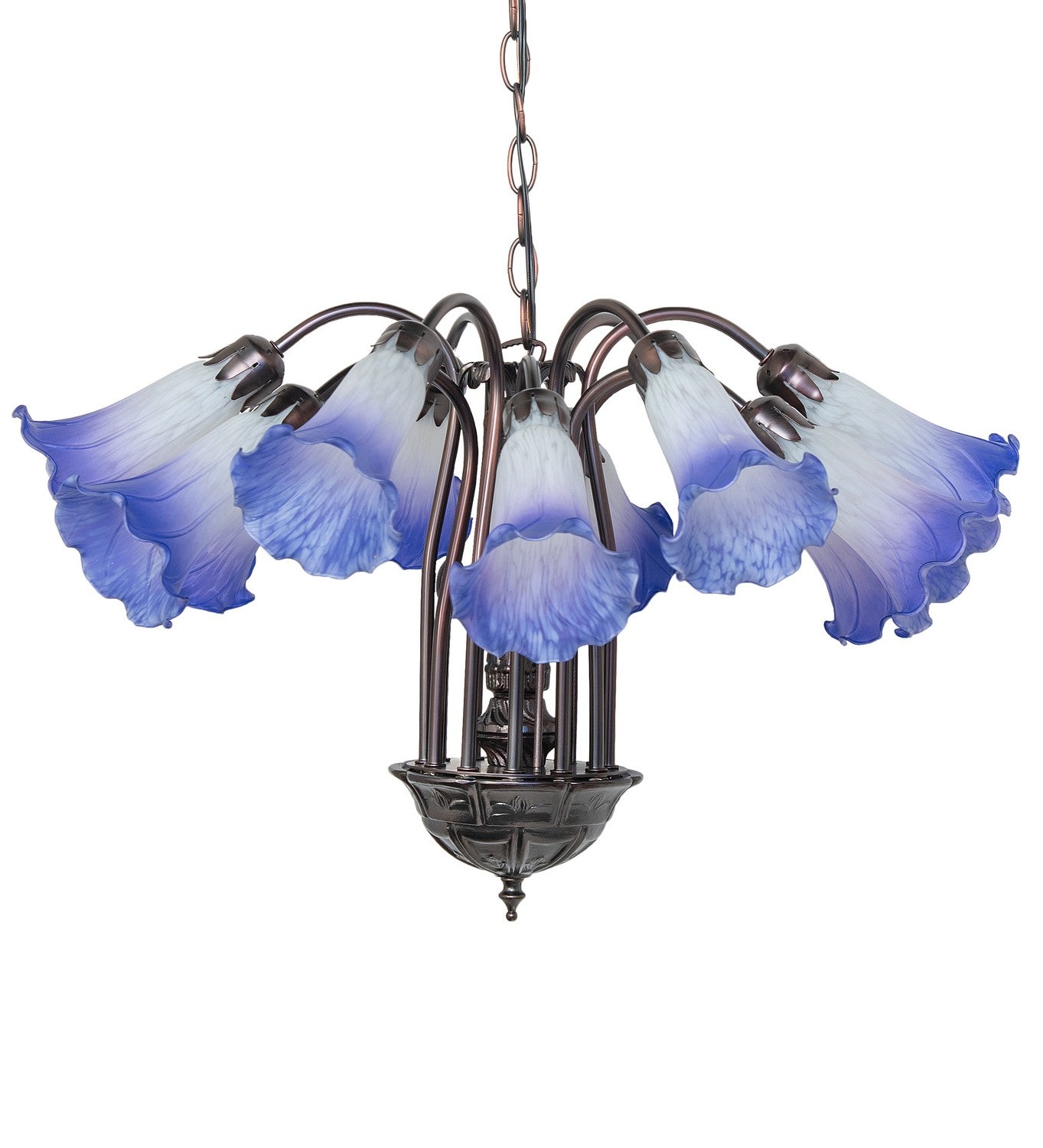 Meyda Tiffany - 261736 - 12 Light Chandelier - Blue/White - Mahogany Bronze