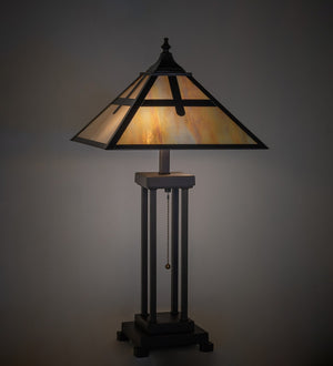 Meyda Tiffany - 262041 - Two Light Table Lamp - Cross Mission - Mahogany Bronze