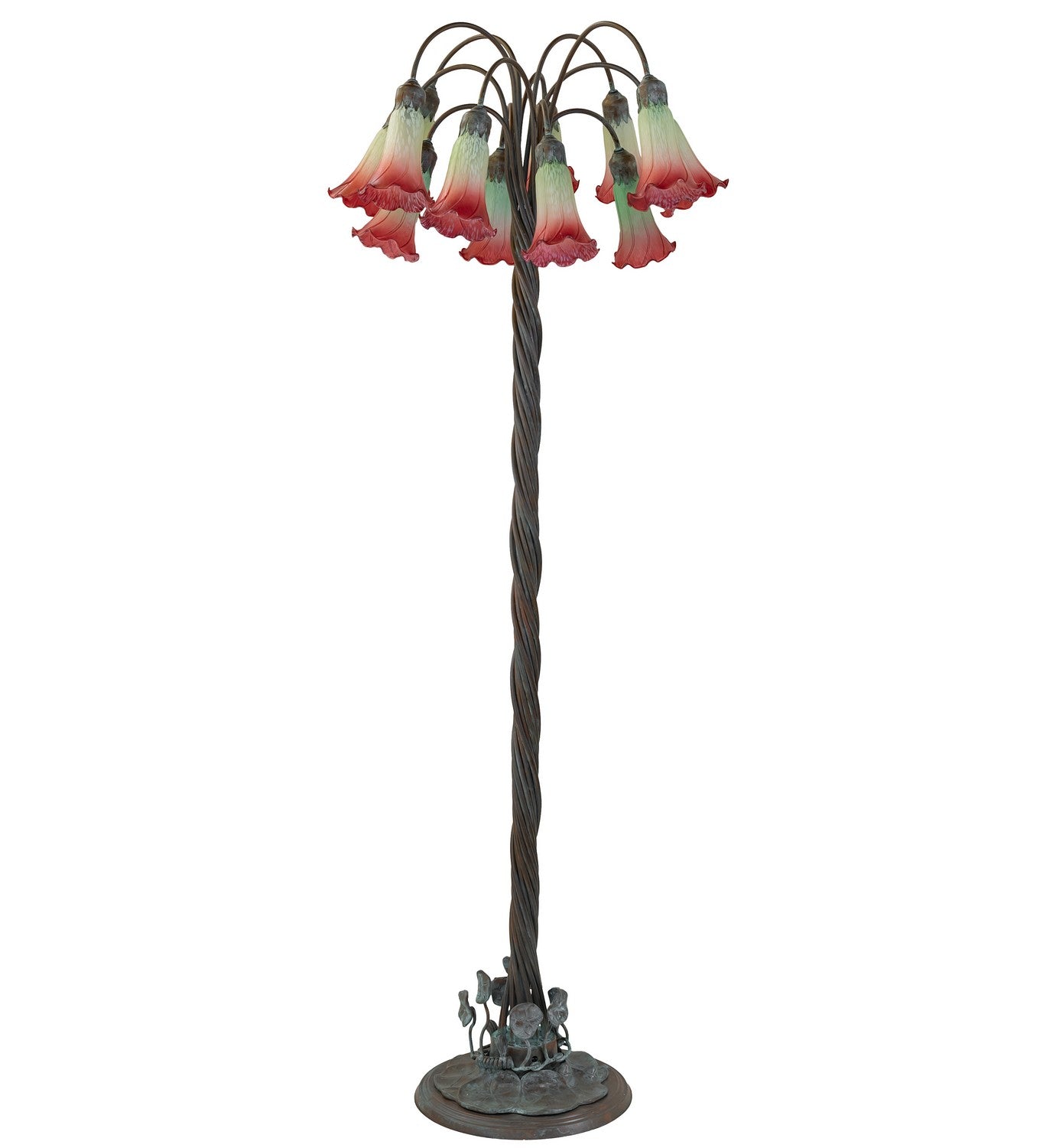 Meyda Tiffany - 262109 - 12 Light Floor Lamp - Pink/White - Bronze