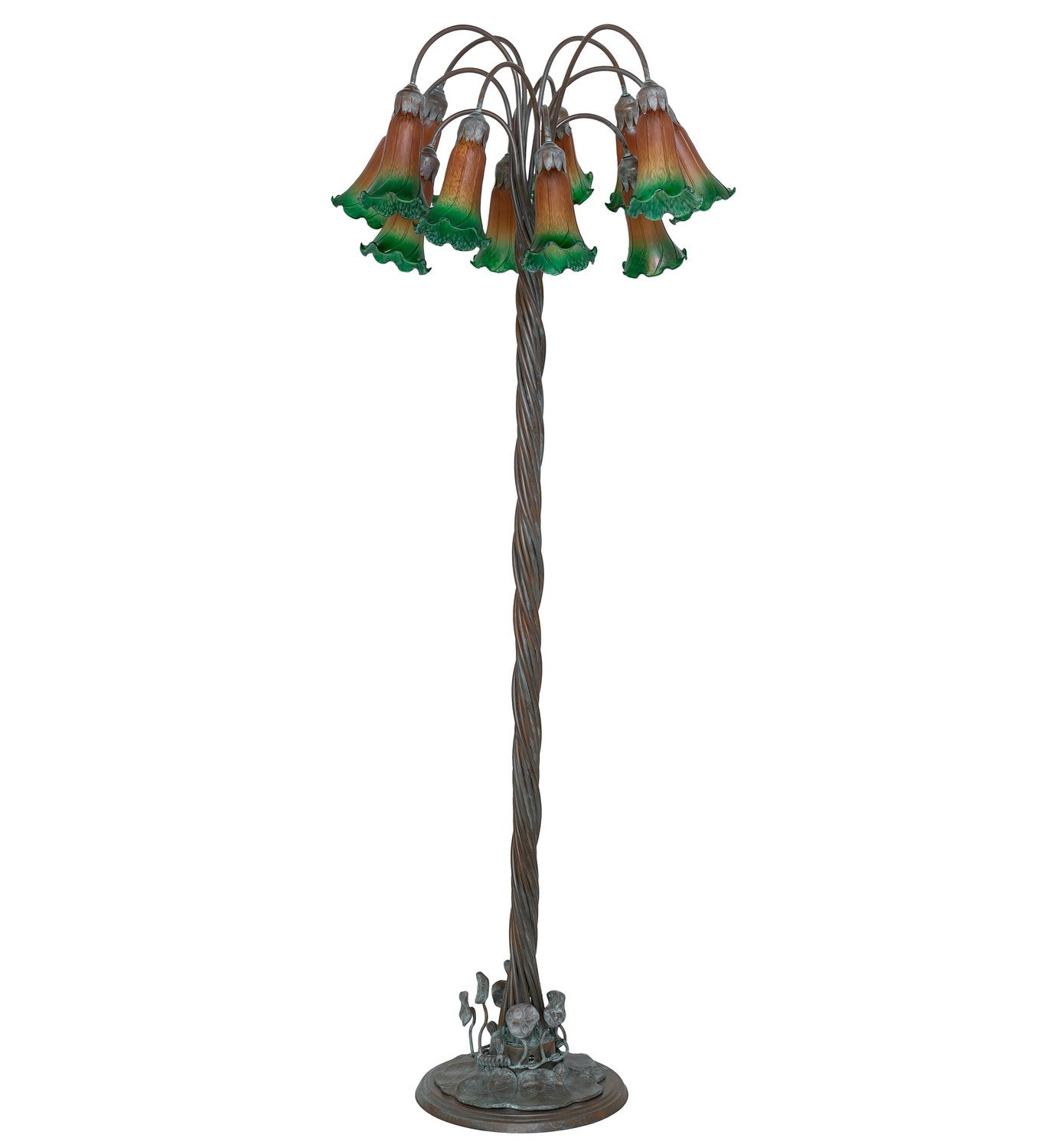 Meyda Tiffany - 262111 - 12 Light Floor Lamp - Amber/Green - Bronze