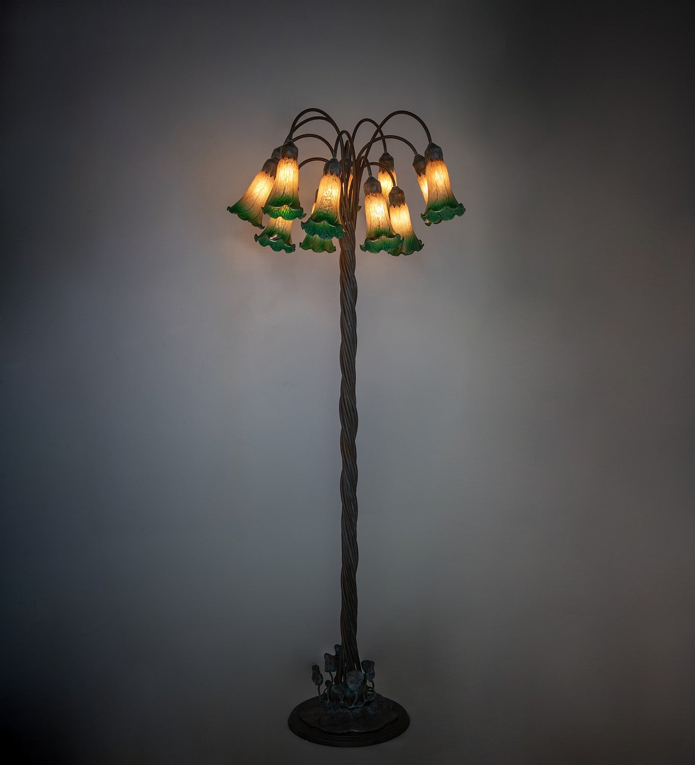 Meyda Tiffany - 262111 - 12 Light Floor Lamp - Amber/Green - Bronze