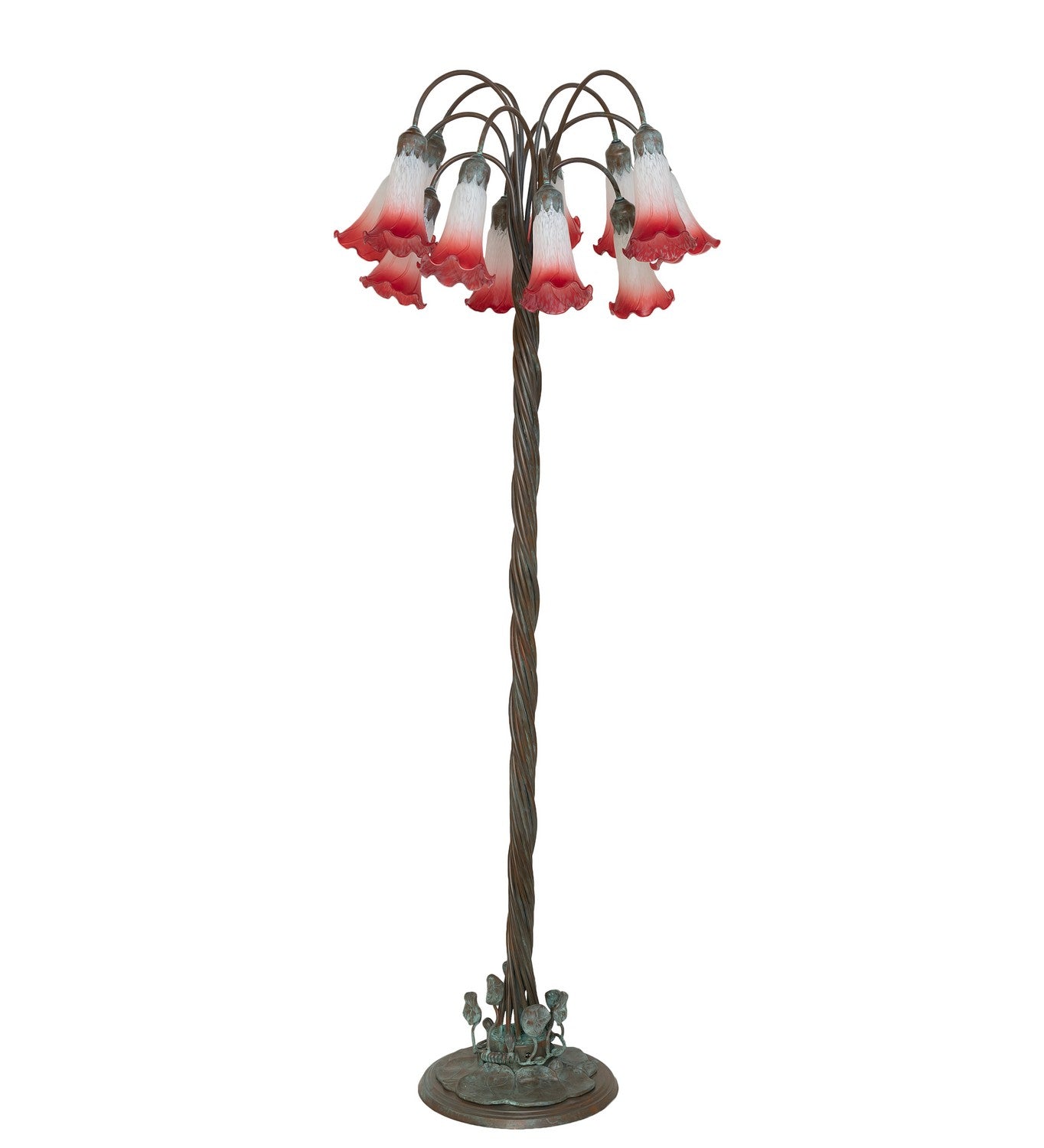 Meyda Tiffany - 262113 - 12 Light Floor Lamp - Pink/White - Bronze