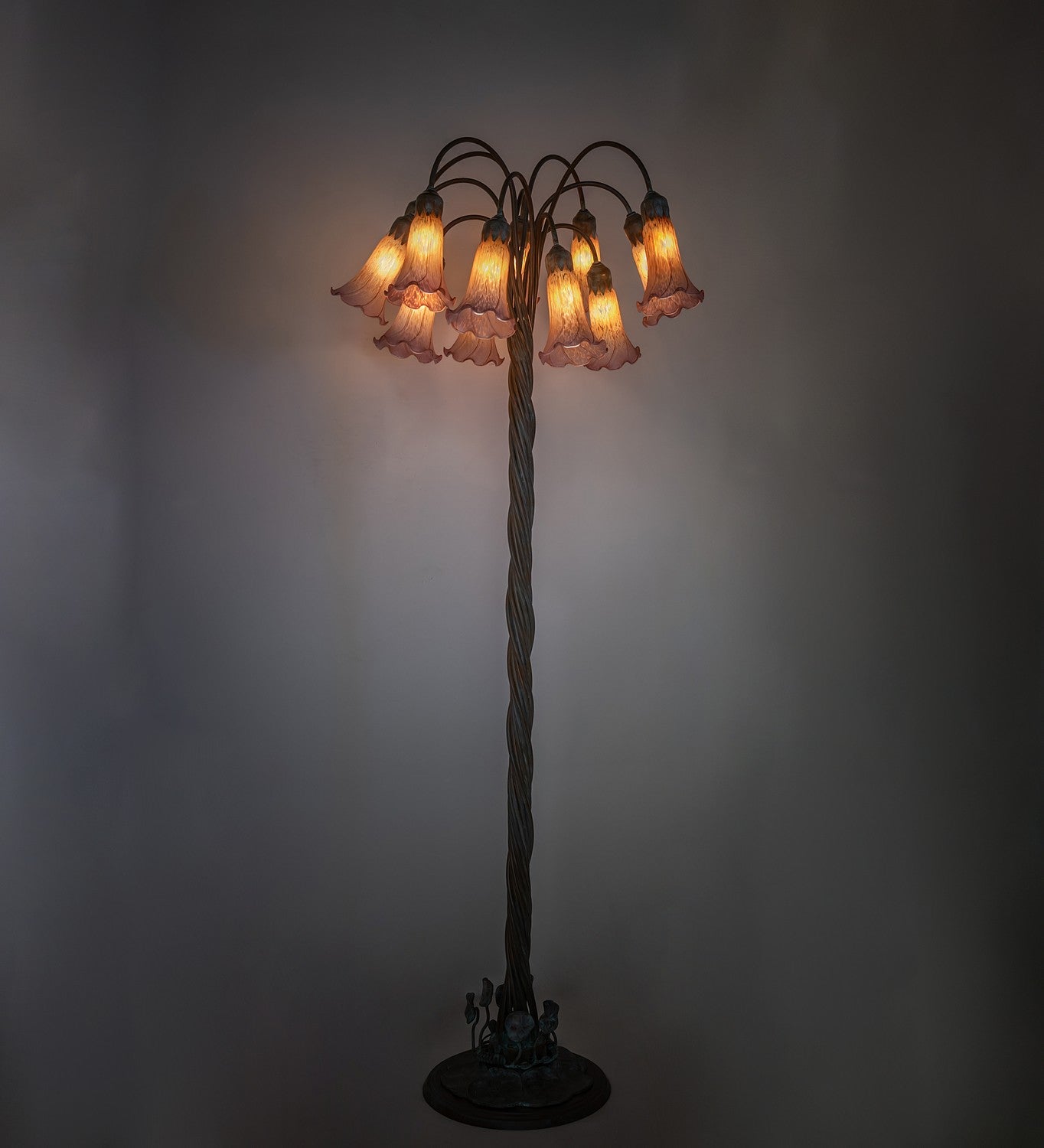 Meyda Tiffany - 262118 - 12 Light Floor Lamp - Amber/Purple - Bronze