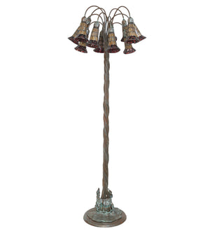 Meyda Tiffany - 262123 - 12 Light Floor Lamp - Stained Glass Pond Lily - Bronze