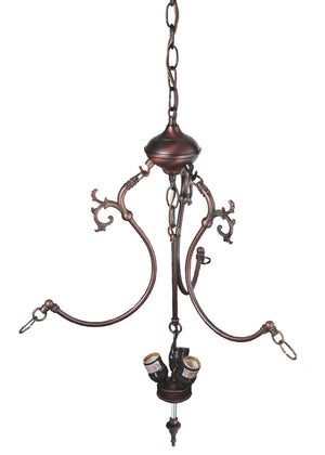 Meyda Tiffany - 17530 - Three Light Pendant - Tiffany Turning Leaf - Mahogany Bronze