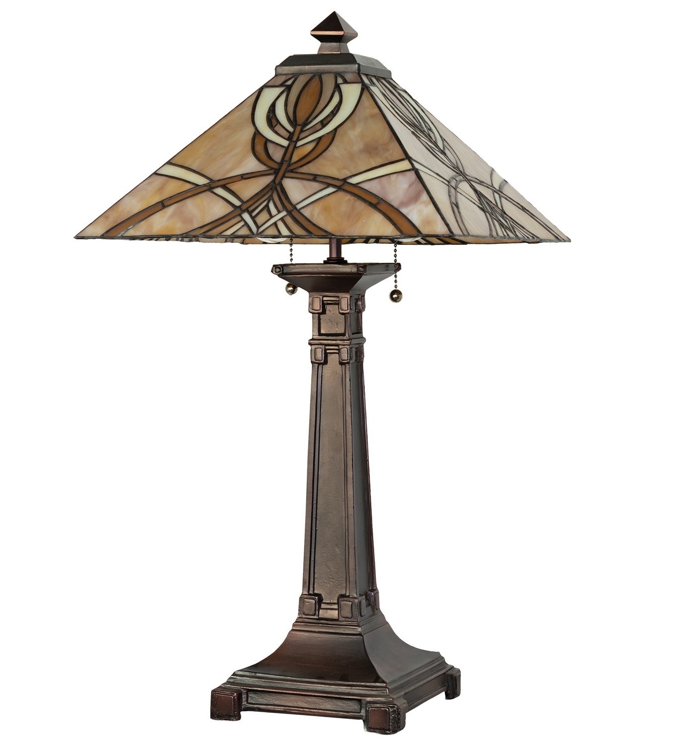 Meyda Tiffany - 263183 - Two Light Table Lamp - Glasgow Bungalow - Mahogany Bronze