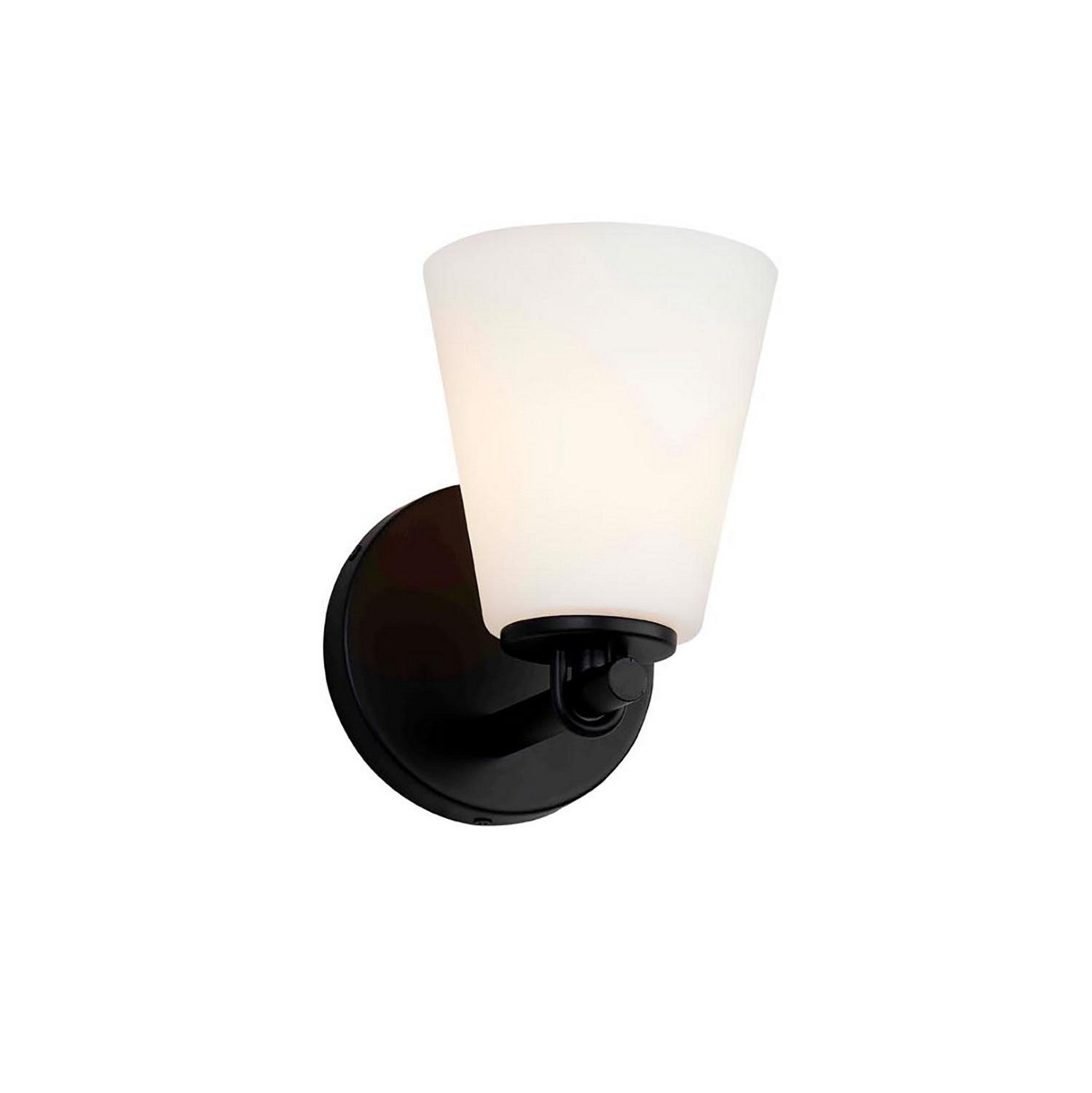 Justice Designs - FSN-8031-OPAL-MBLK - One Light Wall Sconce - Fusion - Matte Black