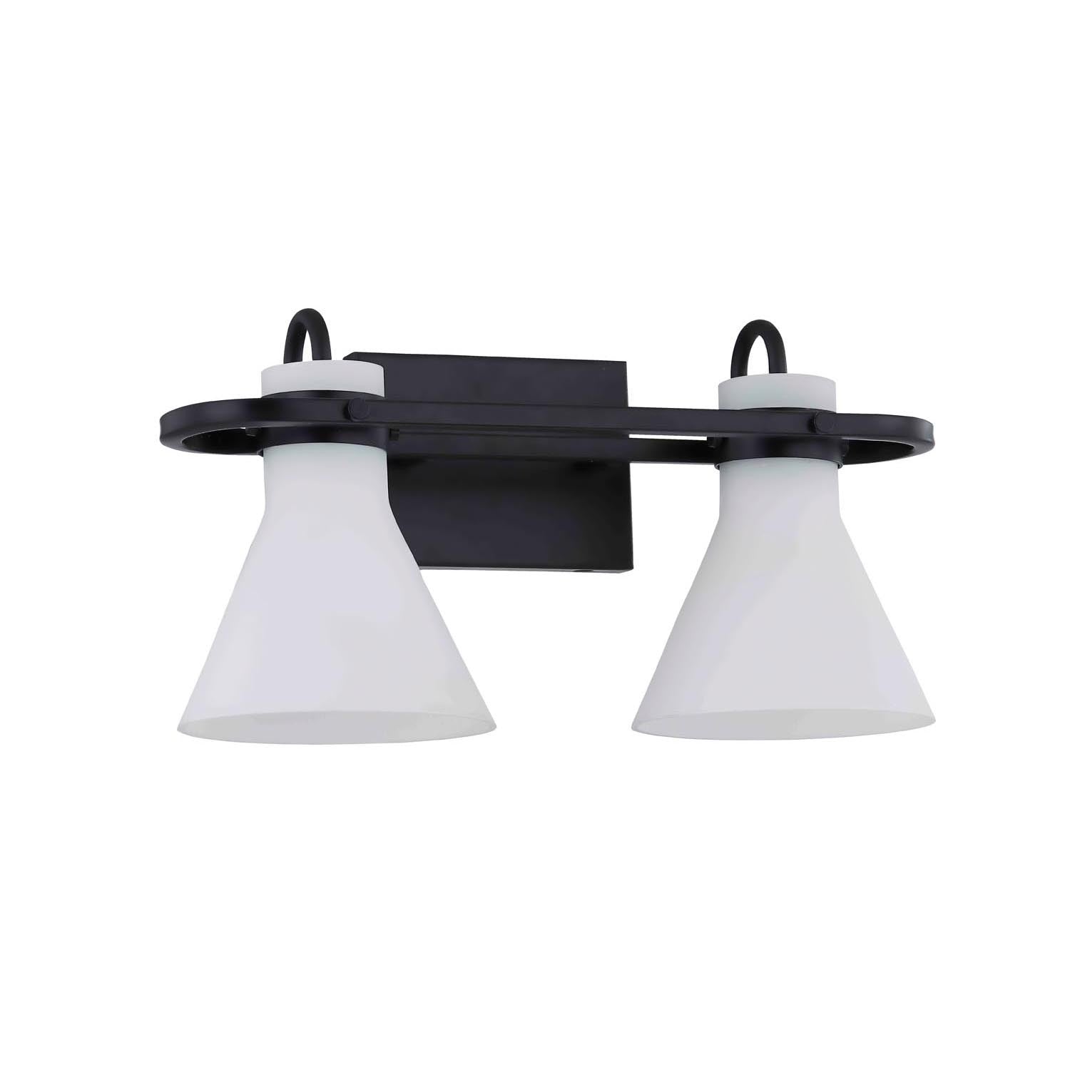 Justice Designs - FSN-8152-OPAL-MBLK - Two Light Bath Bar - Fusion - Matte Black