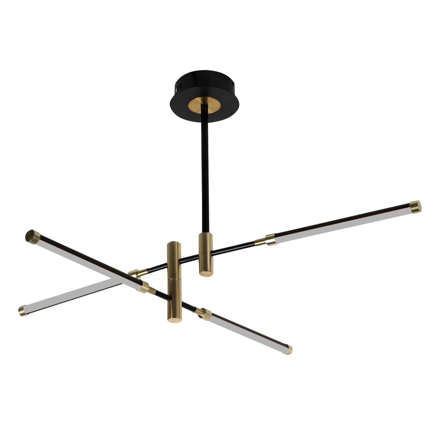 Justice Designs - NSH-4445-MBBR - LED Chandelier - Fianco - Matte Black w/ Brass