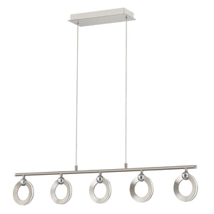 Justice Designs - NSH-8127-NCCR - LED Linear Chandelier - Hermosa - Brushed Nickel w/ Chrome