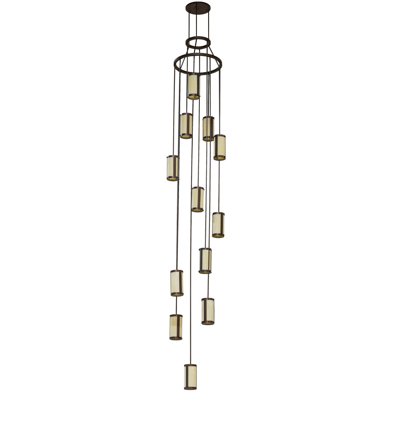 Meyda Tiffany - 259624 - 12 Light Chandelier - Cartier - Mahogany BRonze