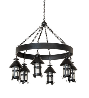 Meyda Tiffany - 259963 - Six Light Chandelier - Rutland - Textured Black