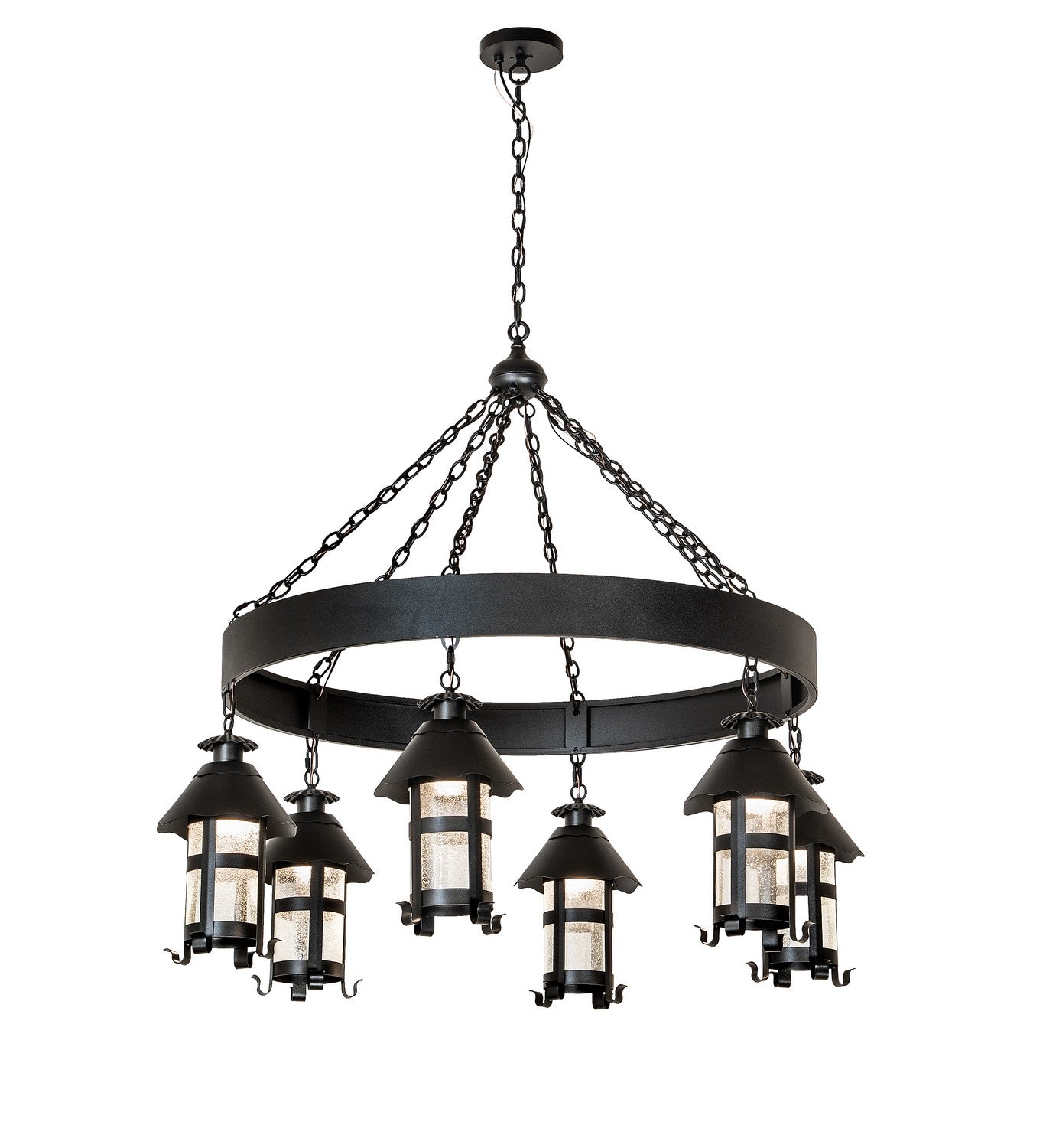 Meyda Tiffany - 259963 - Six Light Chandelier - Rutland - Textured Black