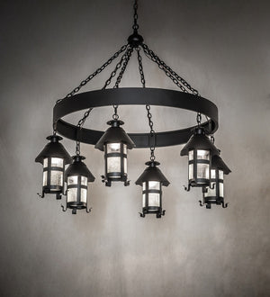 Meyda Tiffany - 259963 - Six Light Chandelier - Rutland - Textured Black