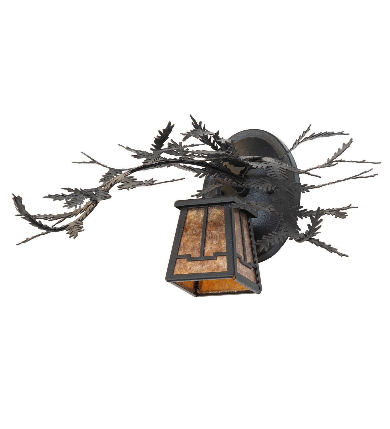 Meyda Tiffany - 261861 - One Light Wall Sconce - Pine Branch - Black Satin Wrought Iron