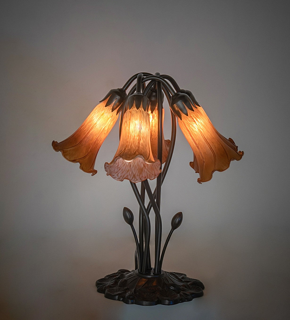 Meyda Tiffany - 262218 - Five Light Table Lamp - Amber - Mahogany Bronze