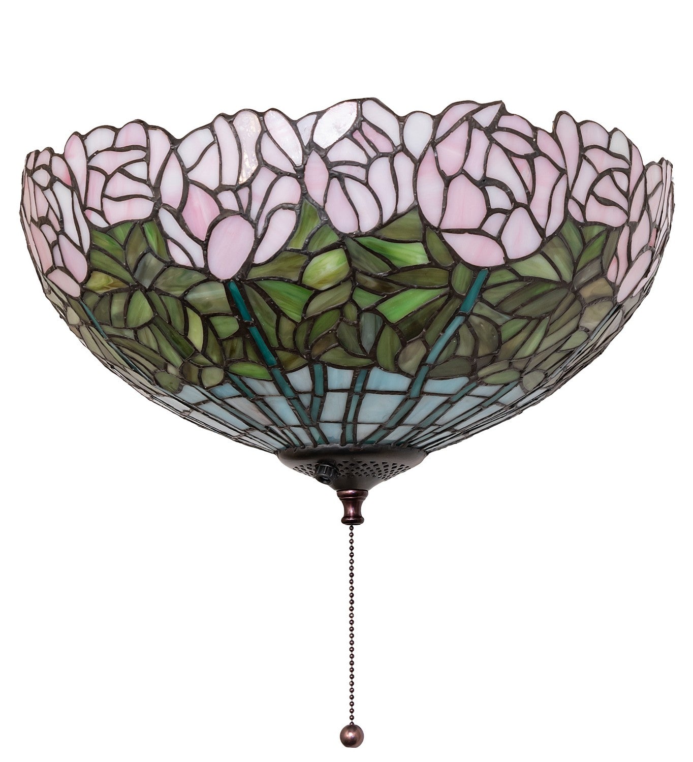 Meyda Tiffany - 254436 - Three Light Fan Light Fixture - Tiffany Cabbage Rose