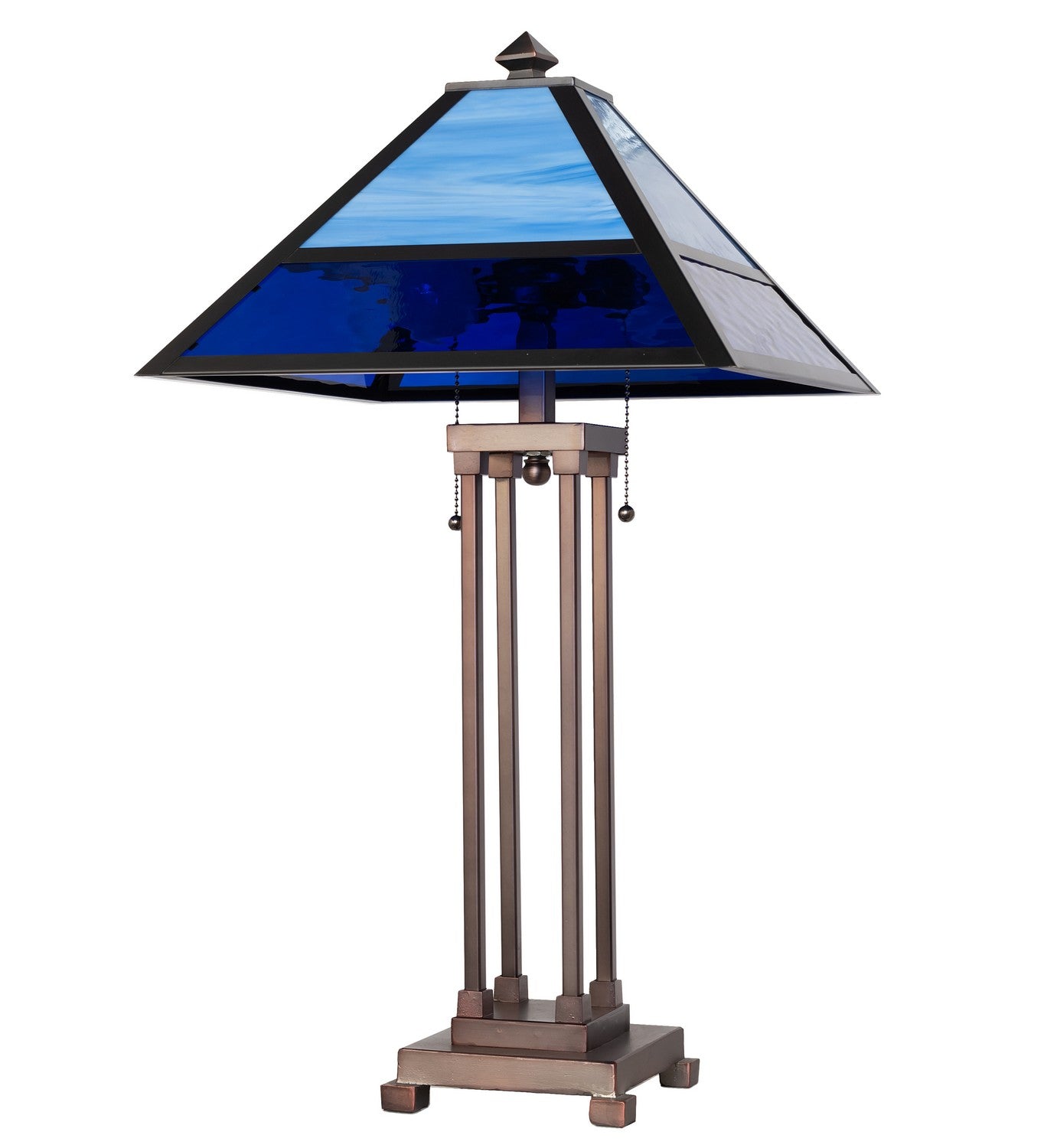 Meyda Tiffany - 264614 - Two Light Table Lamp - Split Mission - Craftsman Brown,Mahogany Bronze