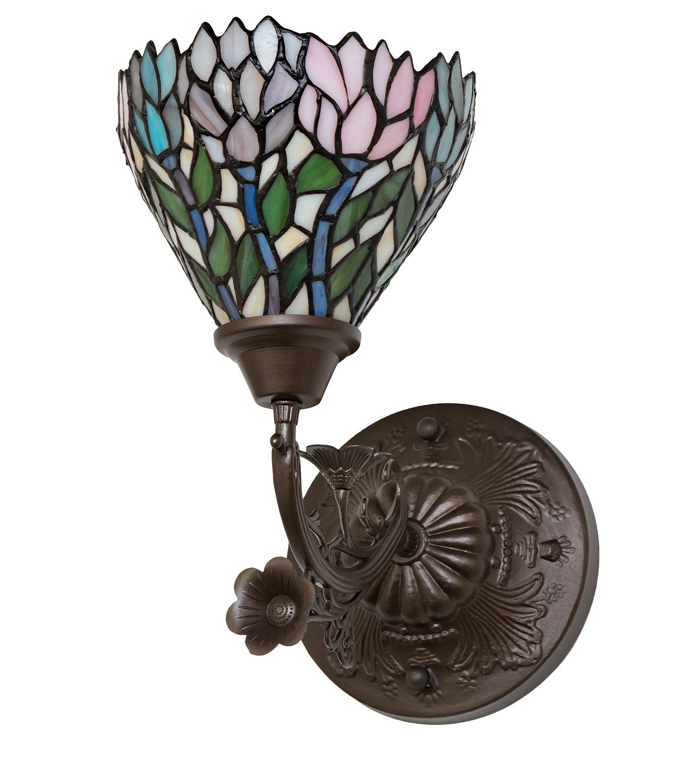 Meyda Tiffany - 36114 - One Light Wall Sconce - Wisteria - Mahogany Bronze